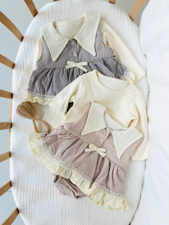 Yaka Detaylı Vintage Tasarım Romper - Agnes